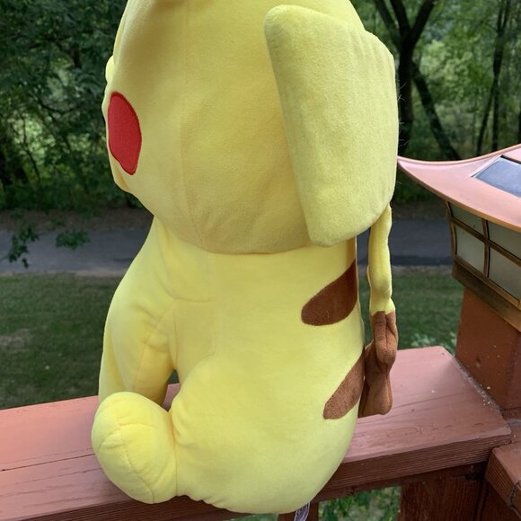 Pokemon Pikachu Plush 18" Tall Toy Stuffed Animal Red Cheeks Tongue Out Yellow - Picture 7 of 14